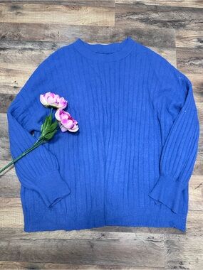 aerie Royal Blue Ribbed Crewneck Sweater